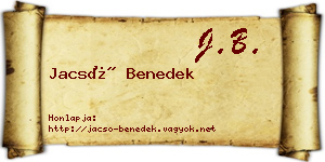 Jacsó Benedek névjegykártya